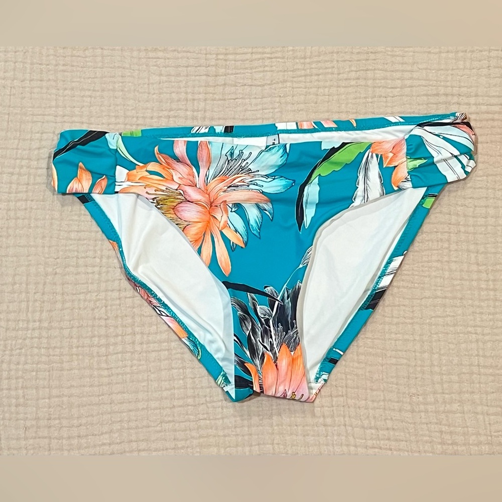 NWT Trina Turk Women's Shangri LA Floral Shirred Side Hipster Bottoms Size 12